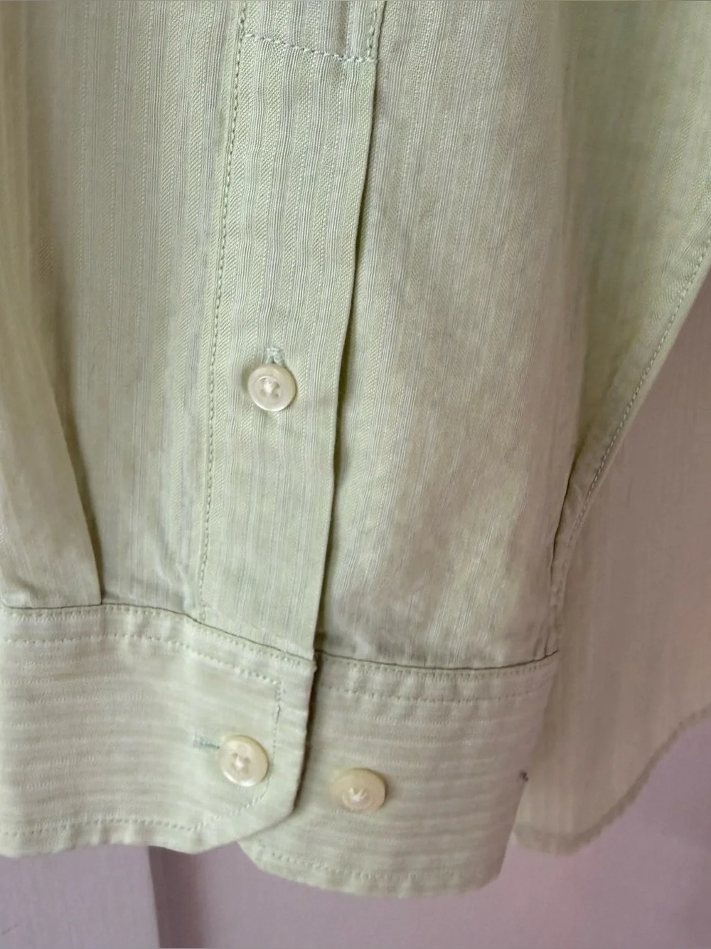Banana Republic Pale Mint Lime Green Long-Sleeve Dress Shirt size Large